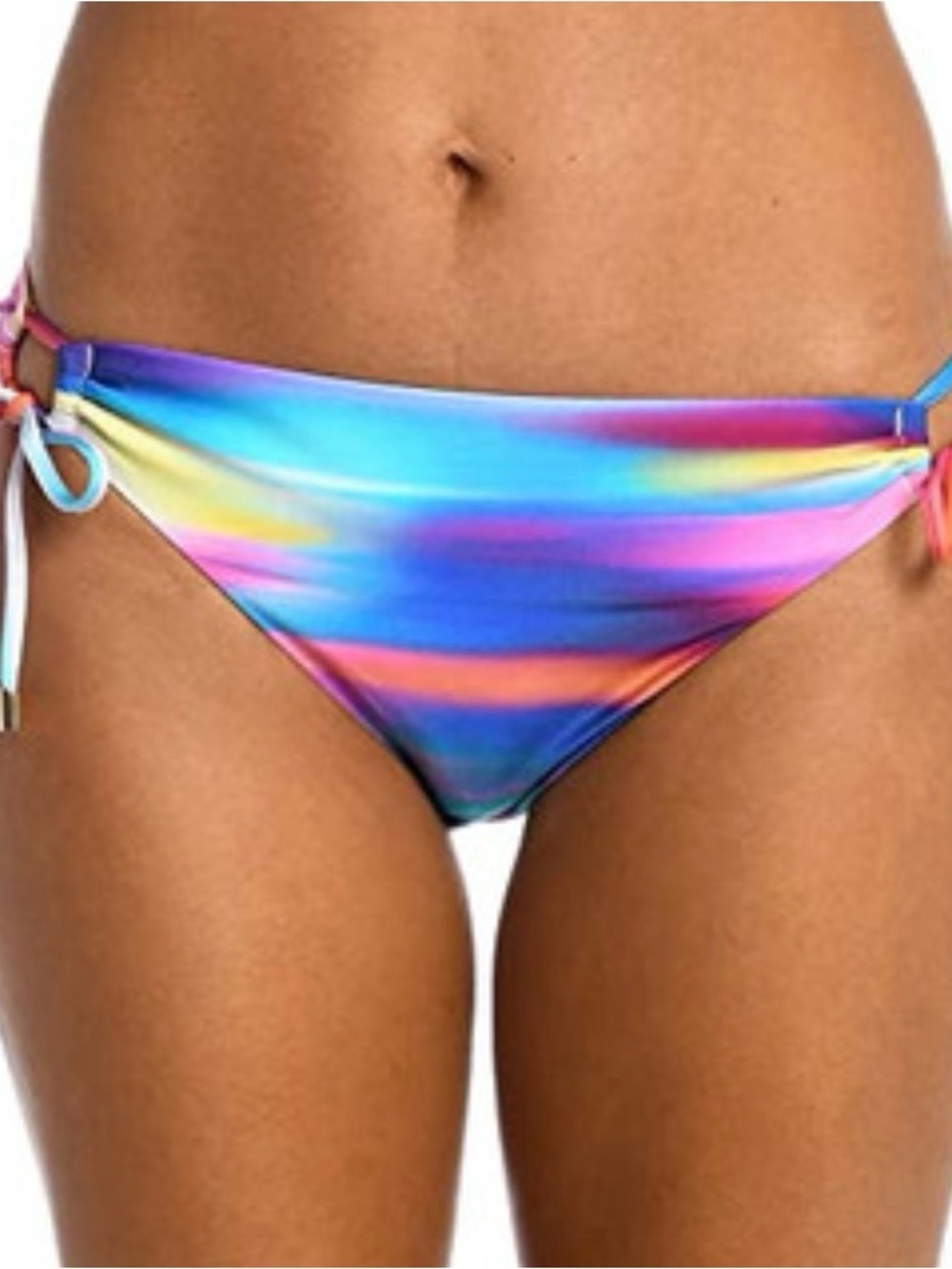 La Blanca Sunset Shores Bikini Bottom Side Tie Lined Adjustable Size 16